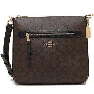 Authentic Coach Brown Crossbody Bag with Sleek Design